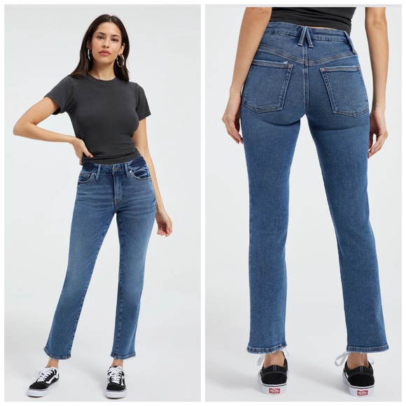 good american good legs straight leg jeans - Picture 1 of 11